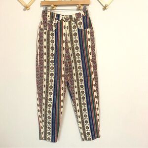 Stefano Vintage Western Patterned Tapered Cotton Pants size 26